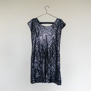 Black sequin dress; NYE, Roaring 20s, Jazz Age